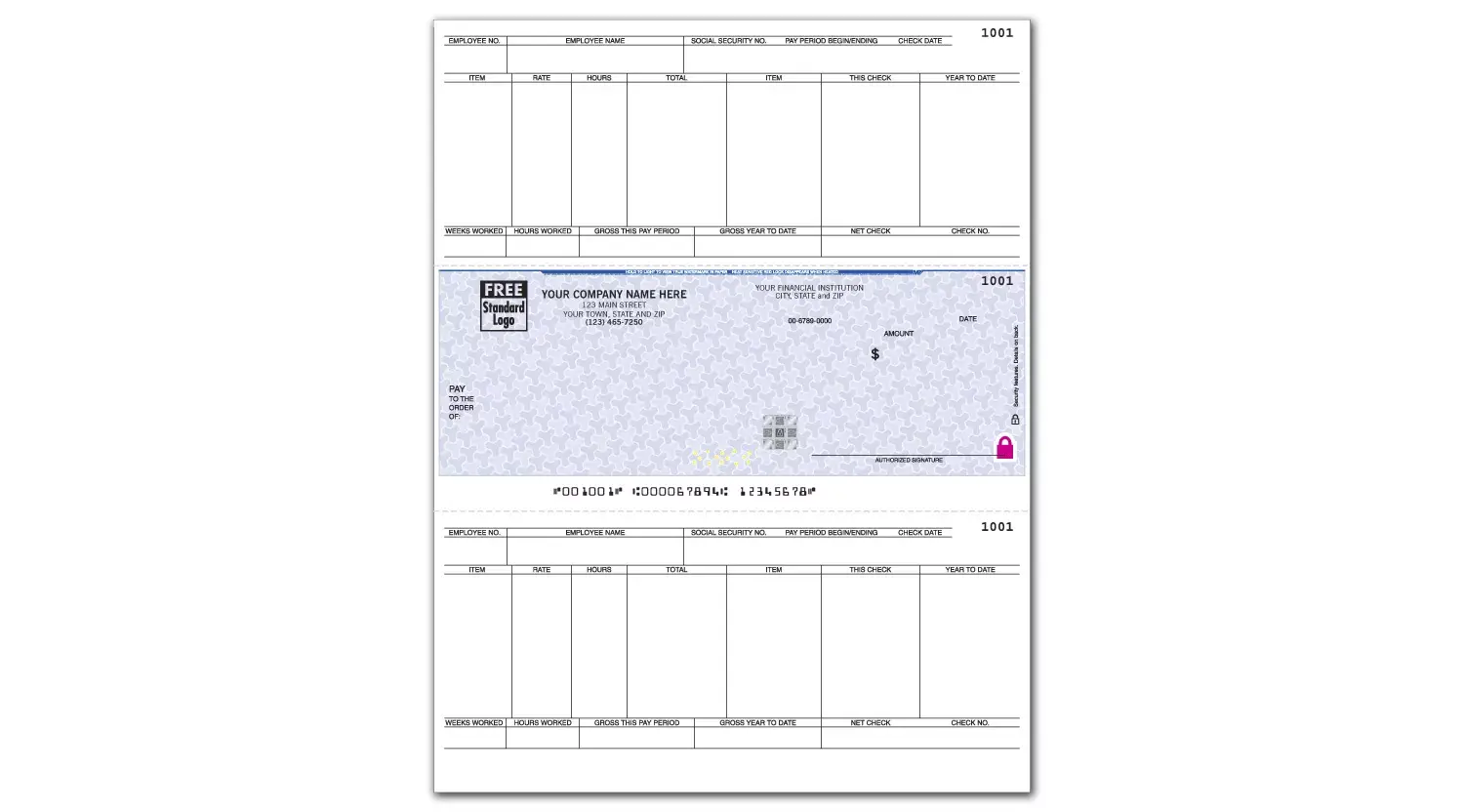 Sage 50 Laser Payroll Checks with Silver Foil Hologram