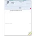 High-security laser business check with check-on-top layout and anti-fraud background