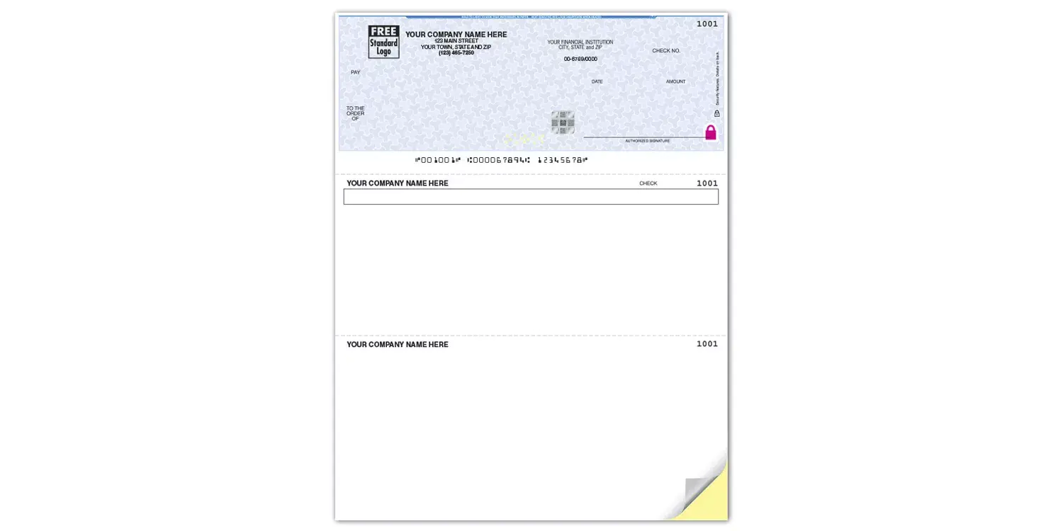 High Security Business Checks with Logo