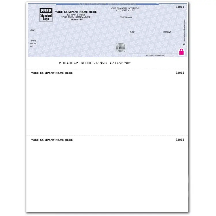 Laser Personalized Checks on Secure Paper