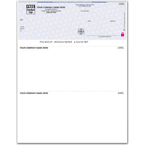 Laser Personalized Checks on Secure Paper
