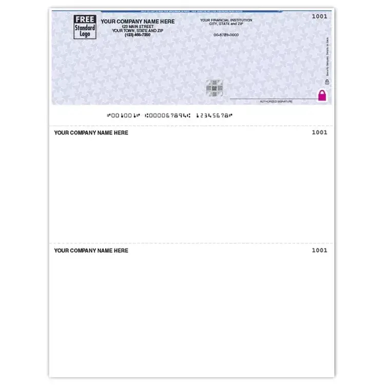 Secure Business Checks for Laser Printers