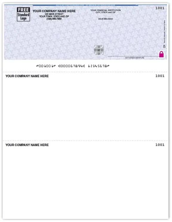 Secure Business Checks for Laser Printers