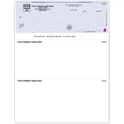 Sage 100 Contractor Checks Printed on Secure Paper