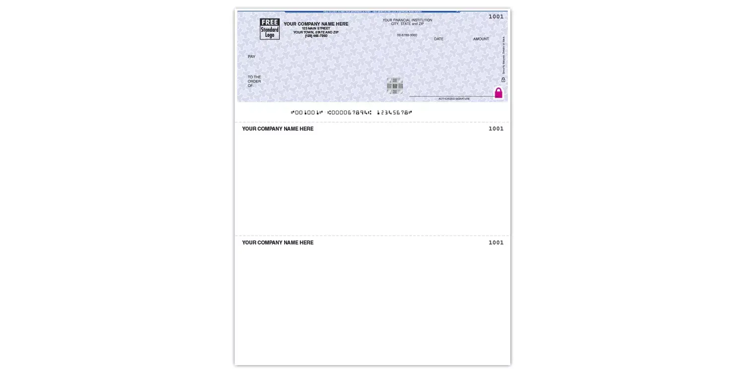 Sage 100 Contractor Checks Printed on Secure Paper