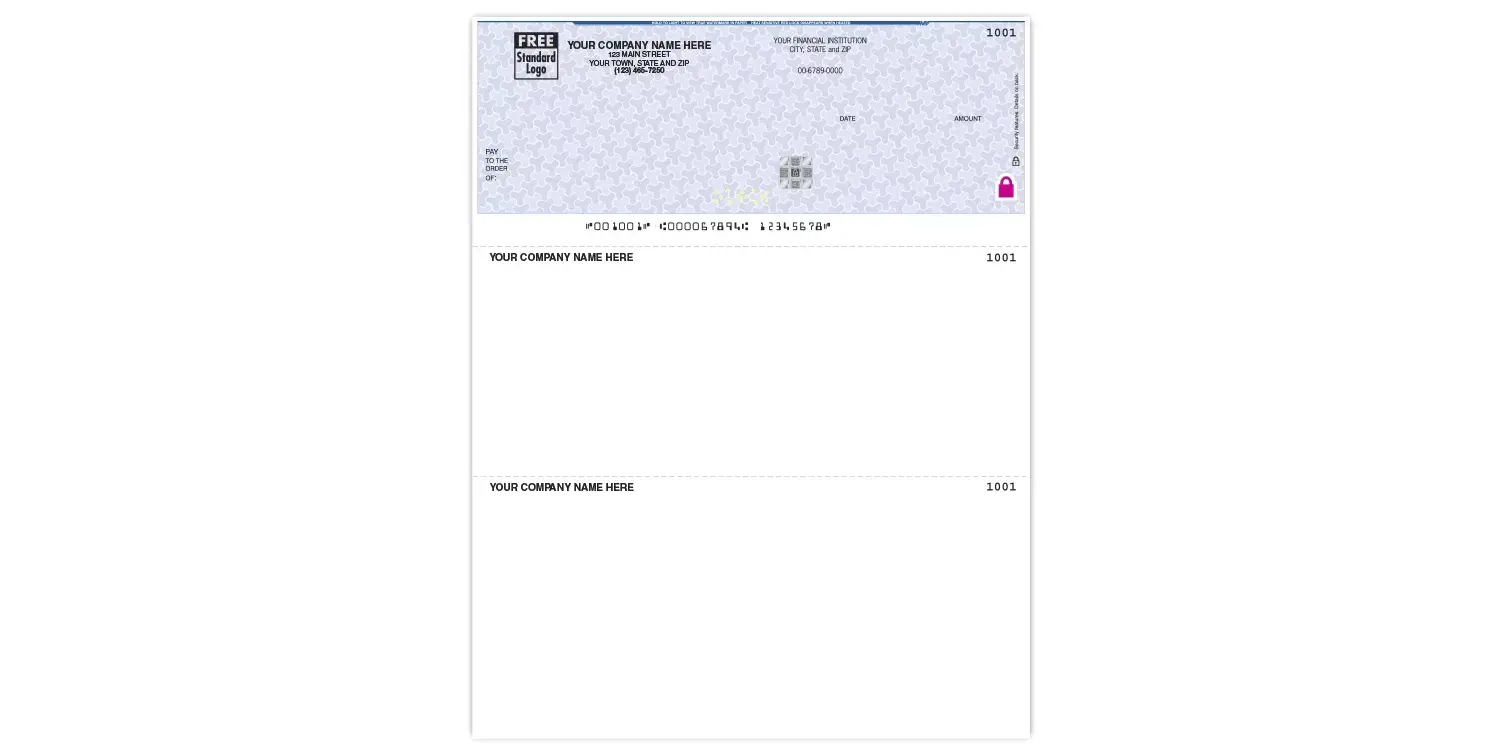 Laser Checks Printed on High Security Paper