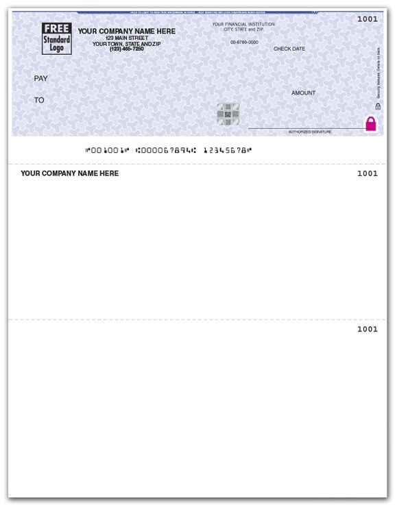 High Security Laser Deltek® Checks with Business Logo