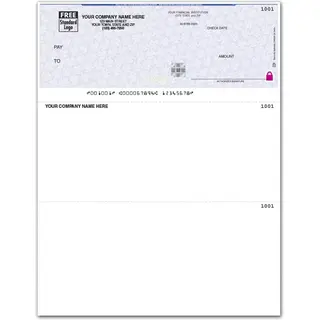 High Security Laser Deltek® Checks with Business Logo