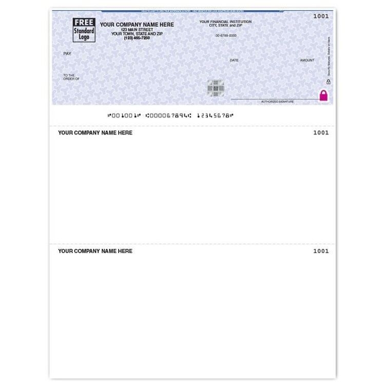 Laser Sage 300 Checks with Secure Paper and Company Logo
