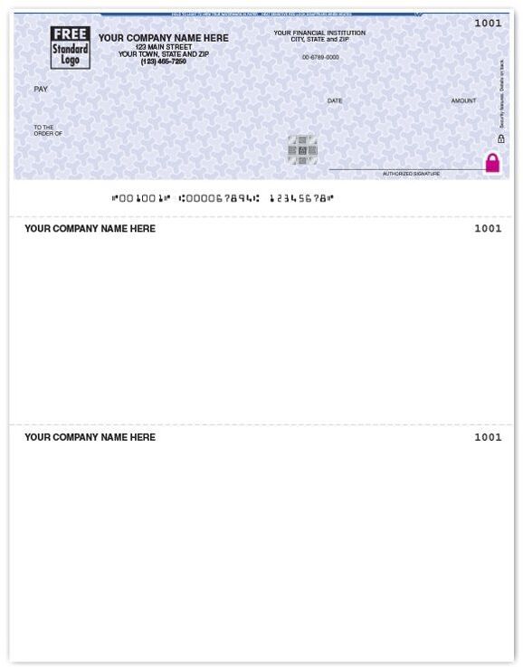 Laser Sage 300 Checks with Secure Paper and Company Logo