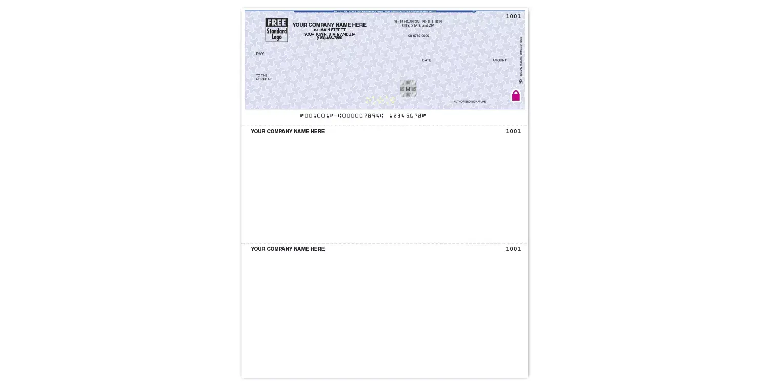 Laser Sage 300 Checks with Secure Paper and Company Logo