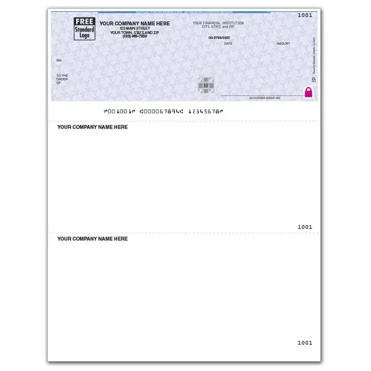 Sage 100 Laser Business Checks on Secure Paper with Logo