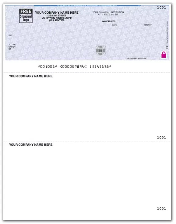 Sage 100 Laser Business Checks on Secure Paper with Logo