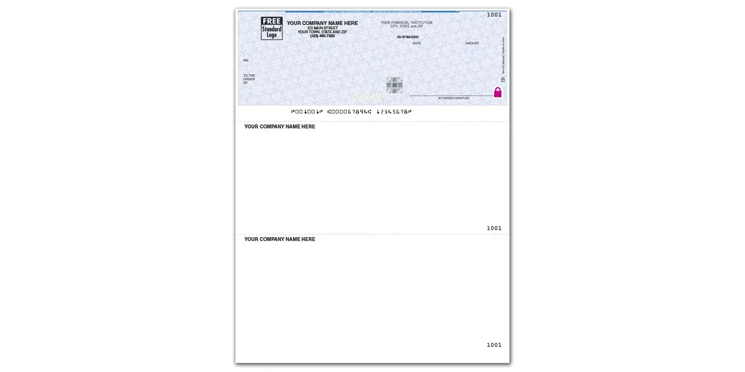 Sage 100 Laser Business Checks on Secure Paper with Logo
