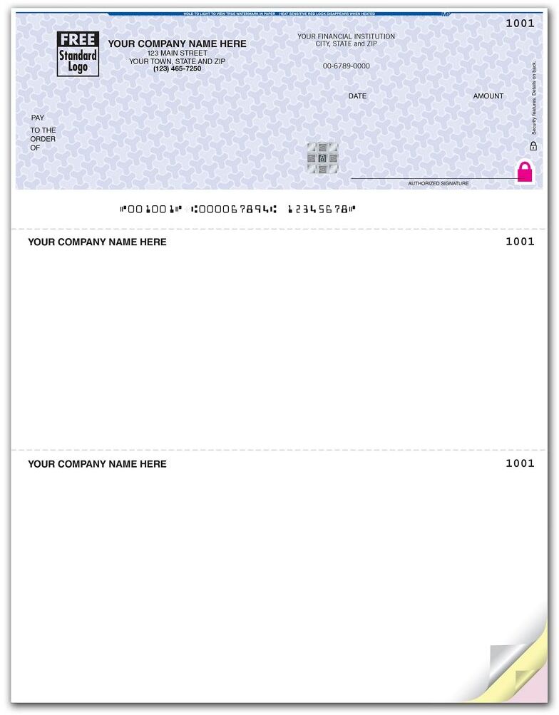 Customized Laser Checks with Foil Security Feature