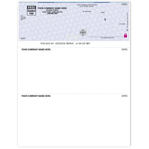 Custom Printed Laser Checks with Business Logo on Secure Paper