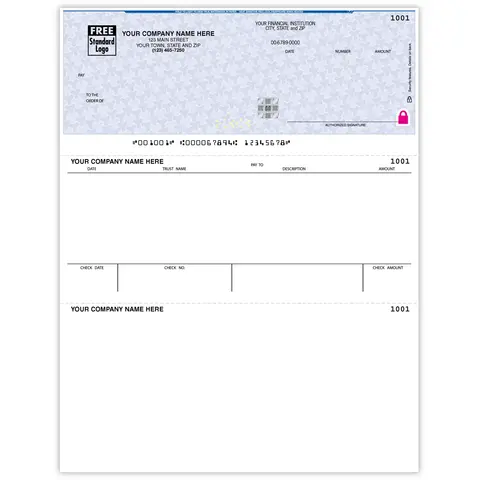 Laser Trust Account Checks with Security Features