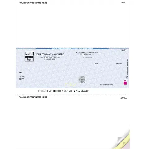 Custom printed secure business laser checks for Peachtree software