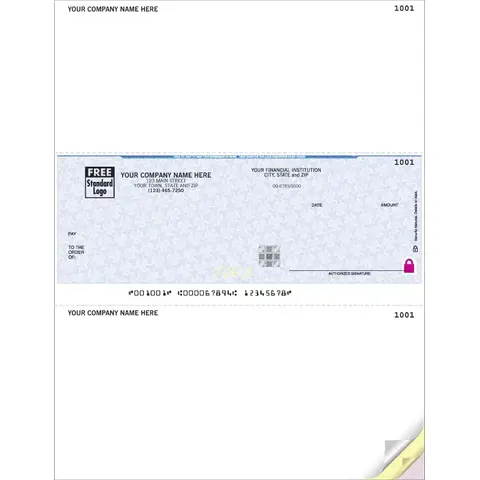 Custom printed secure business laser checks for Peachtree software