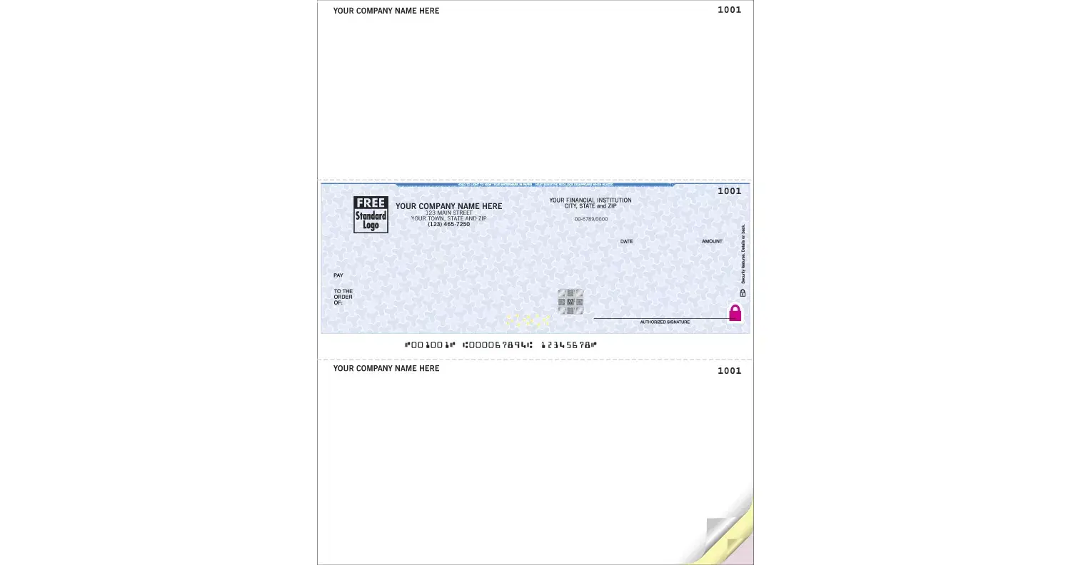 Custom printed secure business laser checks for Peachtree software