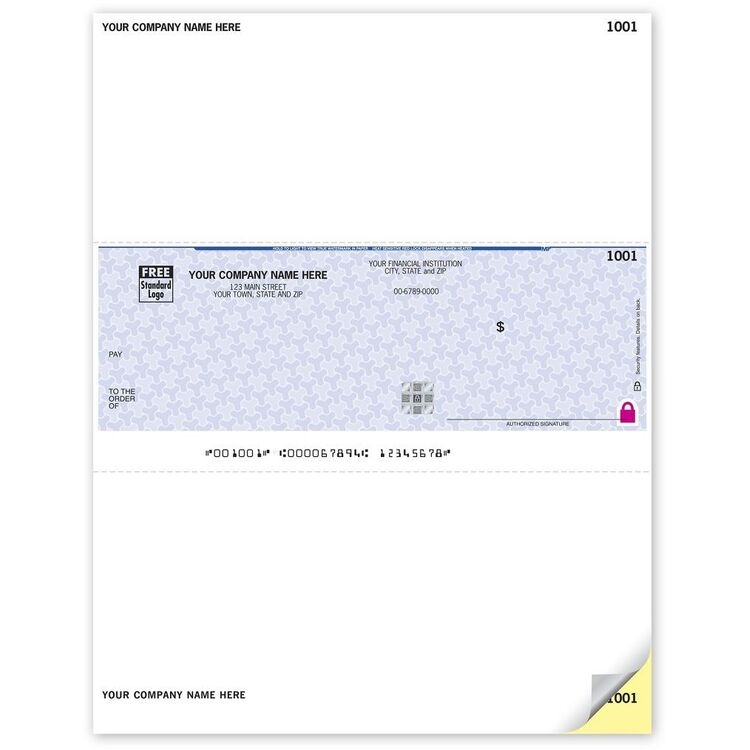 Sage 50 Laser OCR Business Checks With Logo on Secure Paper