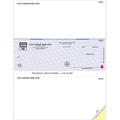 Microsoft® Dynamics / Realworld OCR Laser Business Checks - Secure Paper - Custom Logo