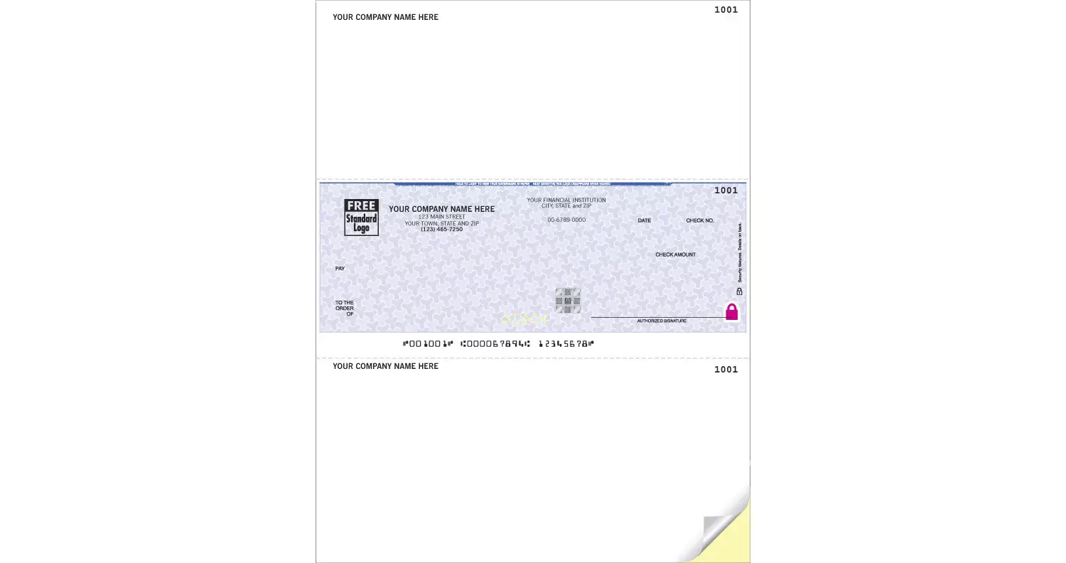 Microsoft® Dynamics / Realworld OCR Laser Business Checks - Secure Paper - Custom Logo