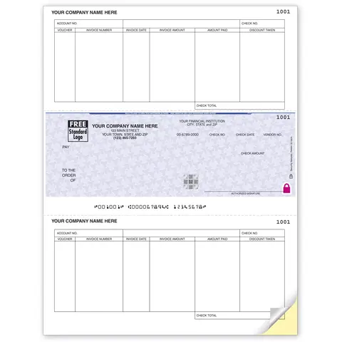 Microsoft© Accounts Payable Checks Printed on Secure Paper - 6 Columns