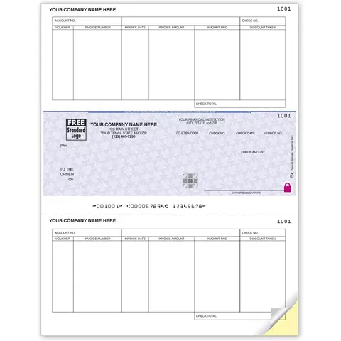 Microsoft© Accounts Payable Checks Printed on Secure Paper - 6 Columns
