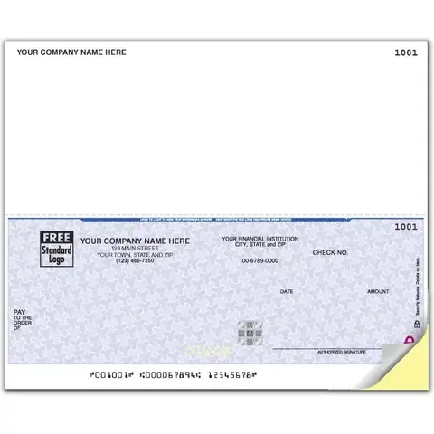 Laser Multipurpose Bottom Check - Secure Paper - 1 Stub