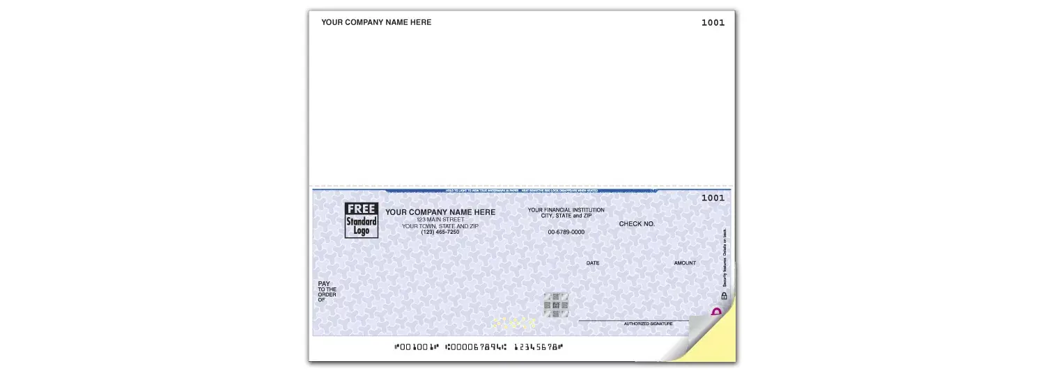 Laser Multipurpose Bottom Check - Secure Paper - 1 Stub