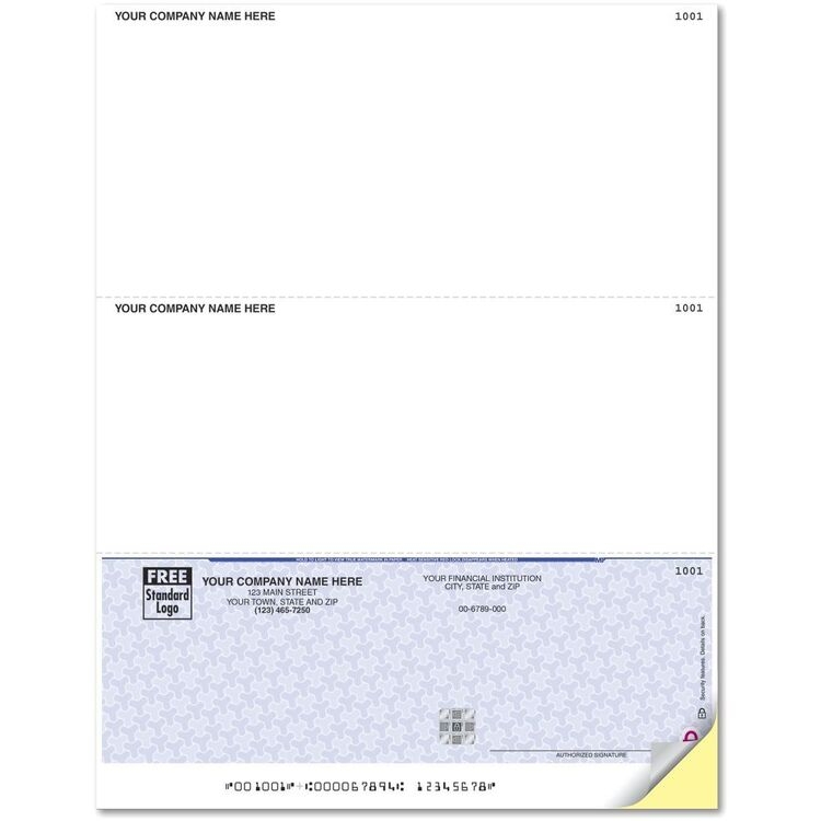 Customized Secure Laser Checks - Bottom Check - 2 Stubs