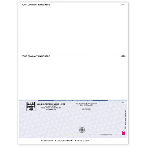 Customized Secure Laser Checks - Bottom Check - 2 Stubs