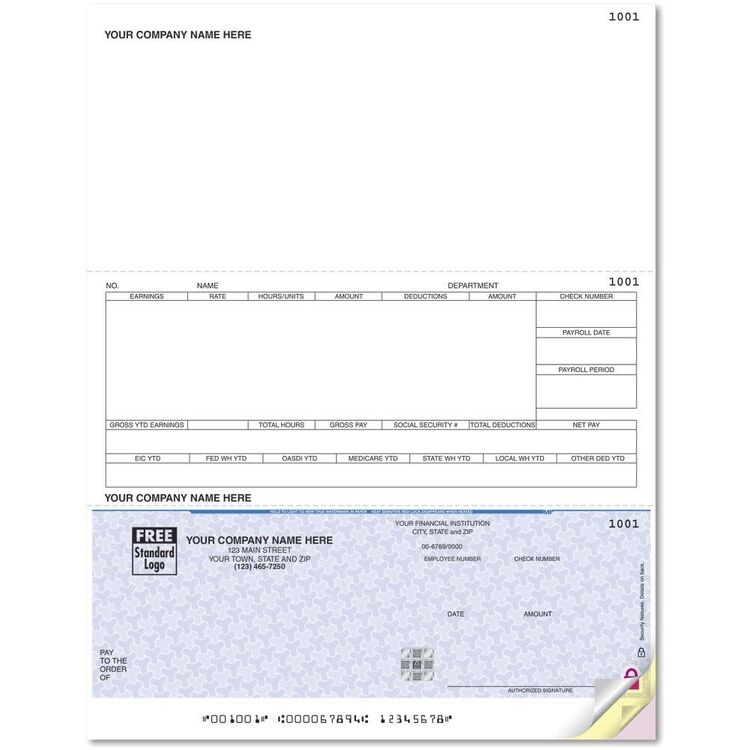 DacEasy® Laser Payroll Checks Printed on Secure Paper