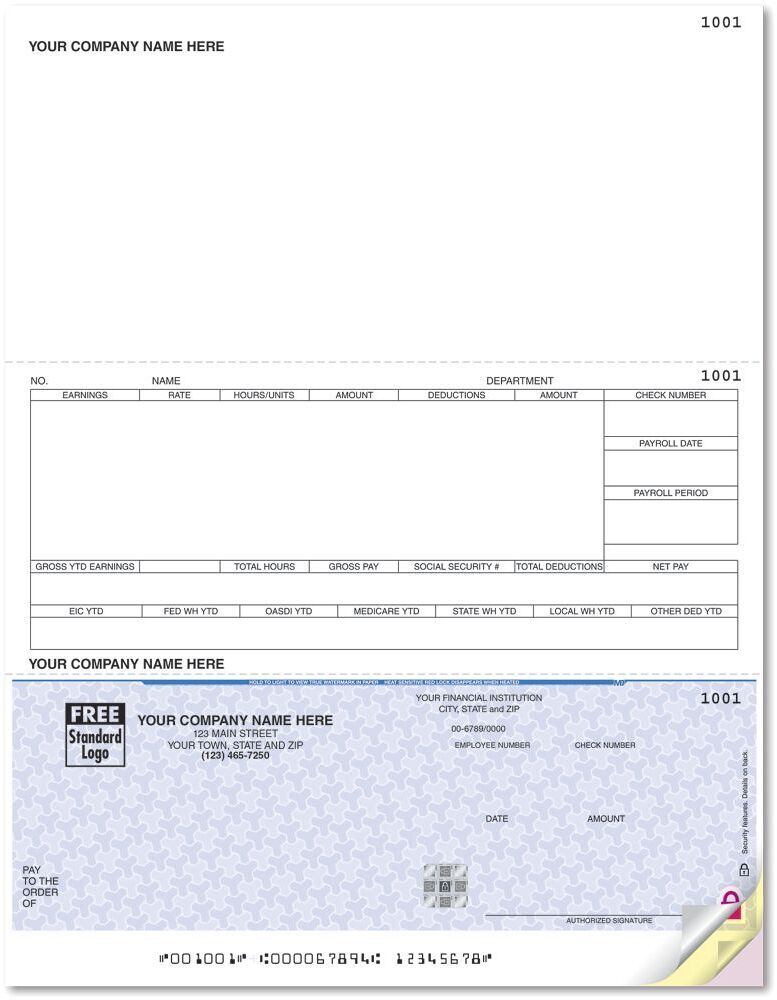 DacEasy® Laser Payroll Checks Printed on Secure Paper
