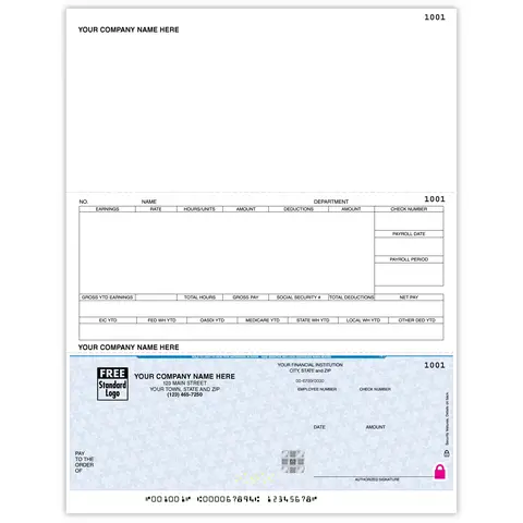 DacEasy® Laser Payroll Checks Printed on Secure Paper