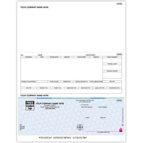 DacEasy® Laser Payroll Checks Printed on Secure Paper