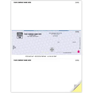 Custom Computer Checks Printed on Secure Paper with Company Logo