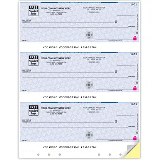 Business checks printed on secure paper and compatible with Quickbooks software 