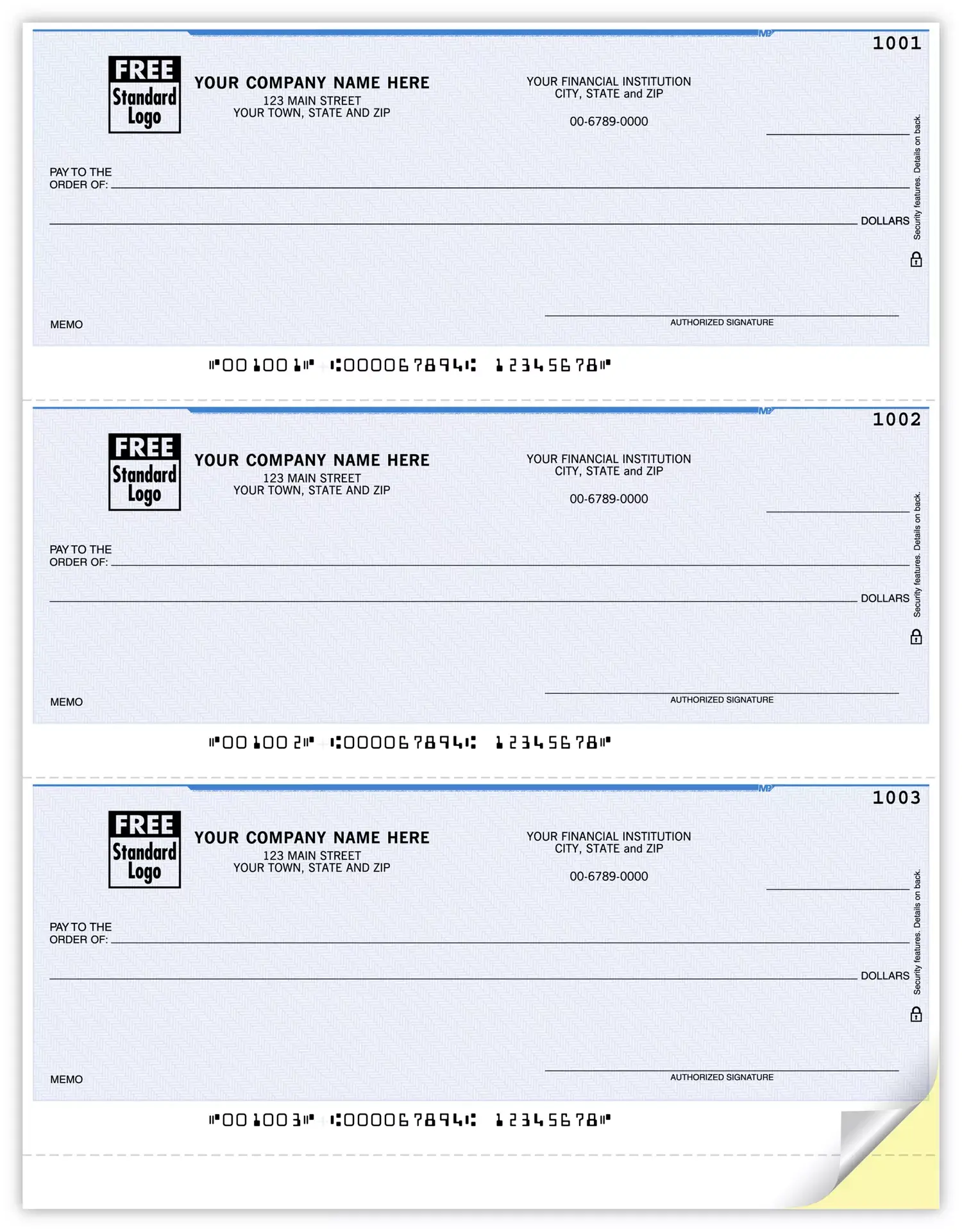 MYOB® Laser Checks - 3-Up