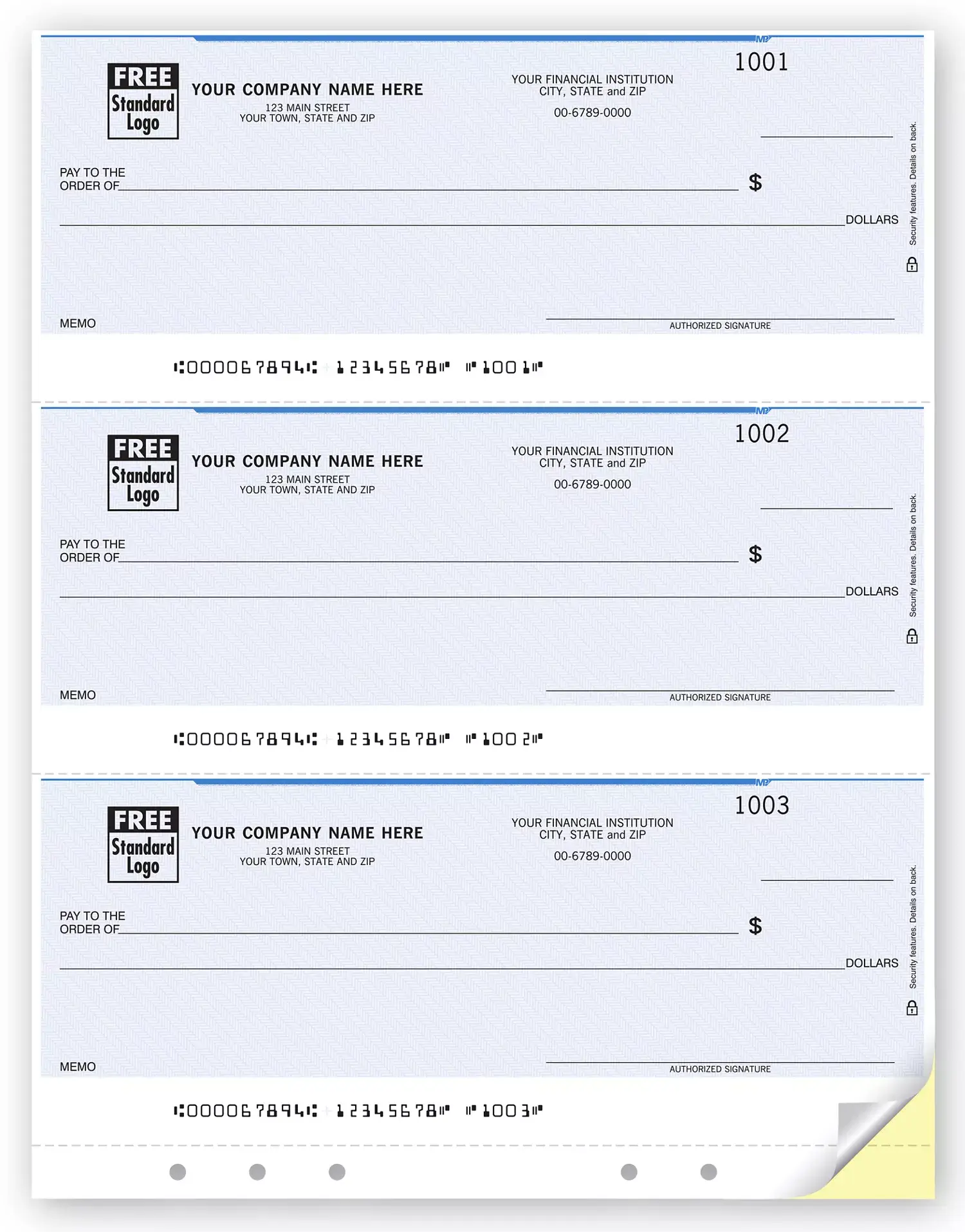 3-Up Laser Multipurpose Check Printing