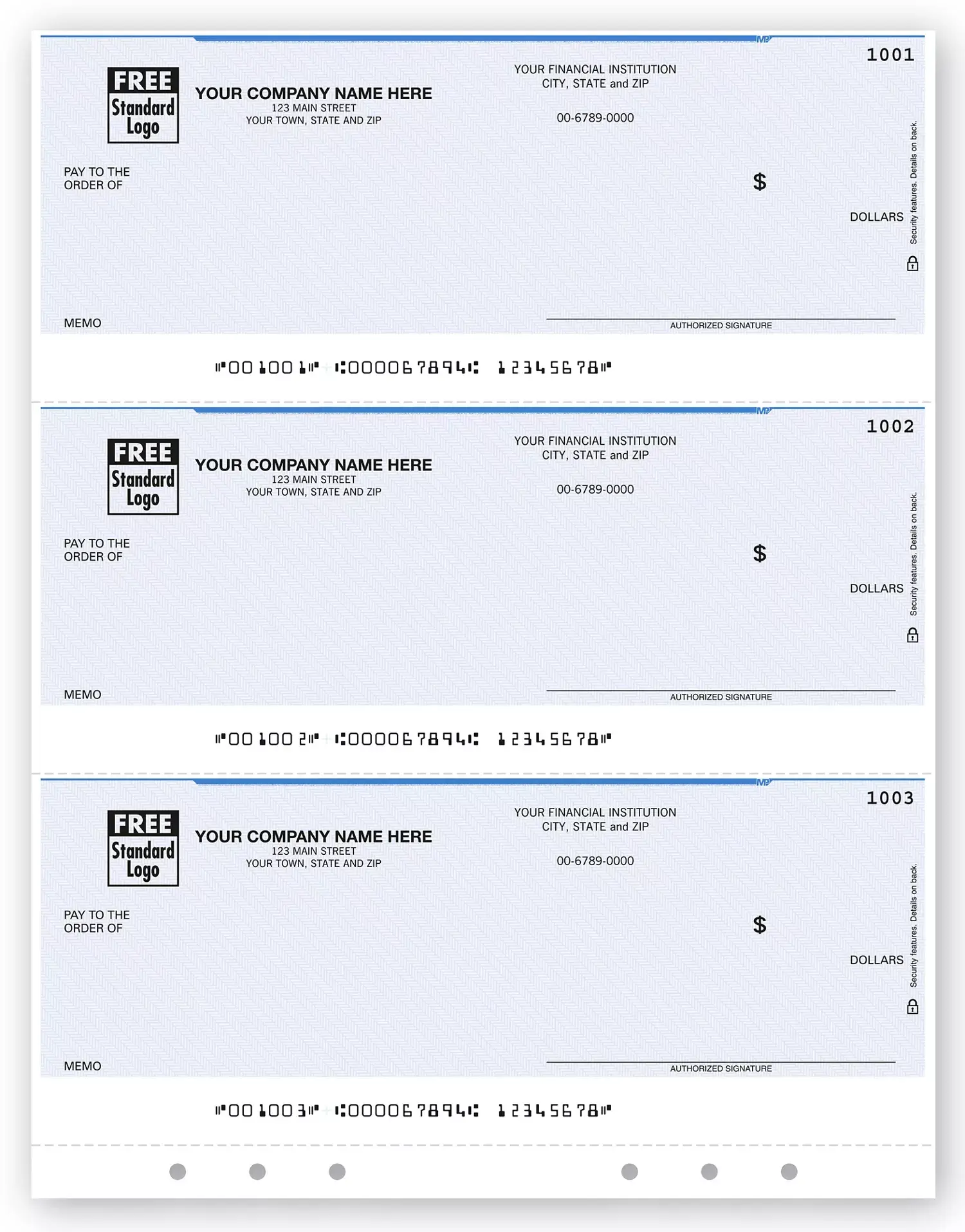 Laser 3-Up Multi-Purpose Business Checks
