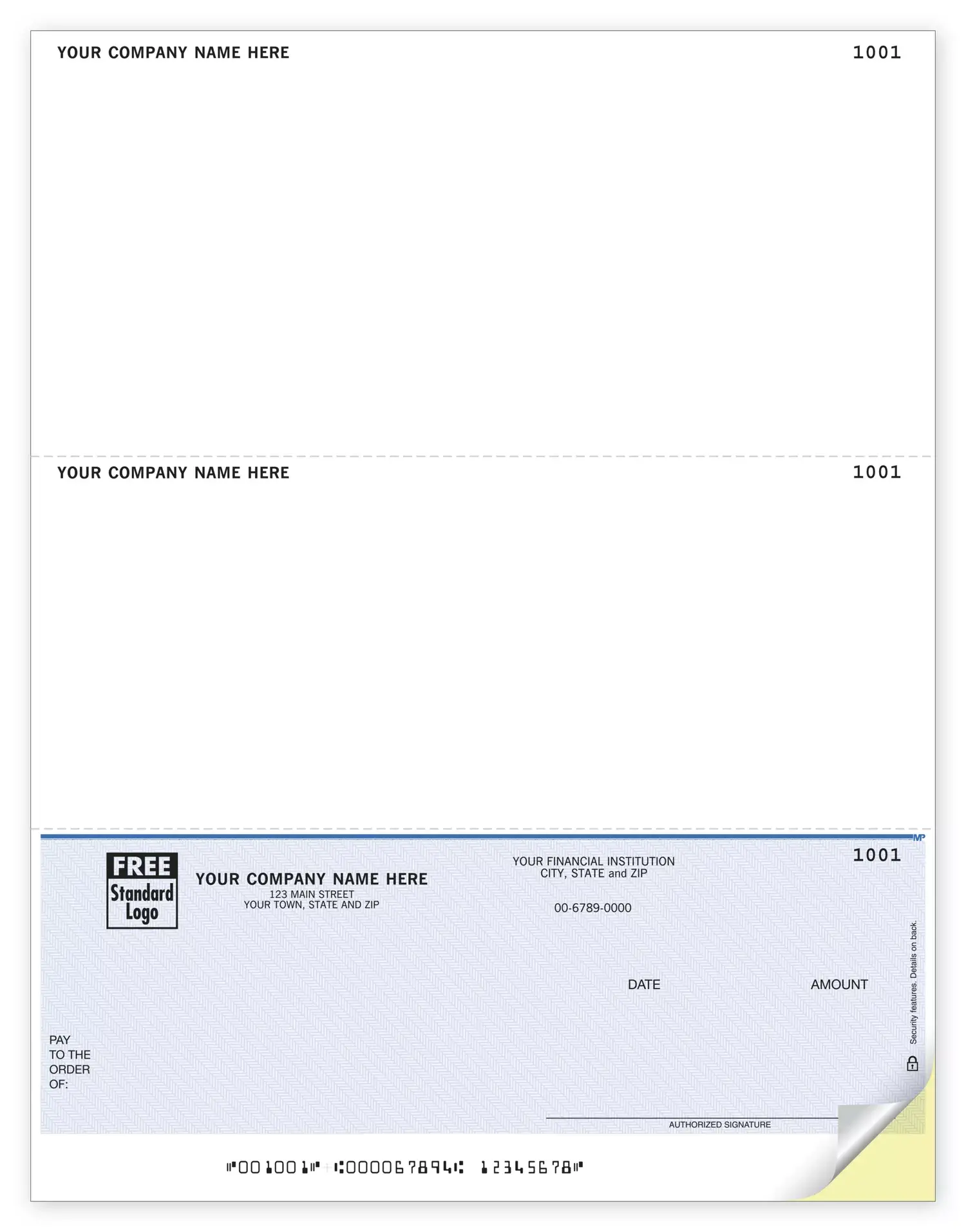Laser Business Checks - Bottom Check
