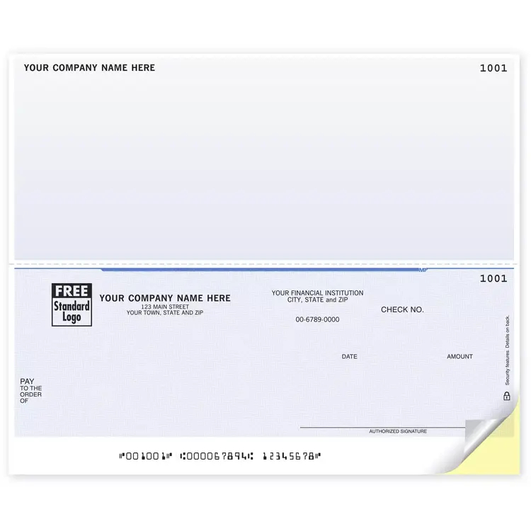 DLB101, Laser Business Checks - 2-Up, Bottom Check
