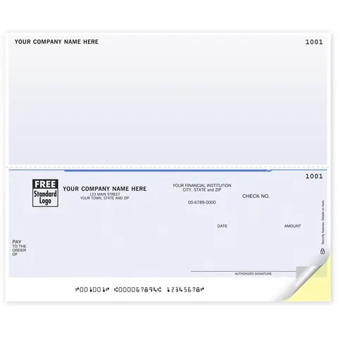 DLB101, Laser Business Checks - 2-Up, Bottom Check
