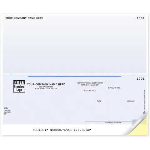 DLB101, Laser Business Checks - 2-Up, Bottom Check