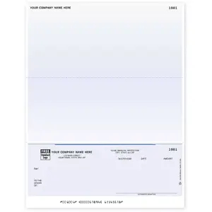 DLB135, Laser Business Checks - Two Stubs, Bottom Check