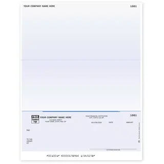DLB135, Laser Business Checks - Two Stubs, Bottom Check