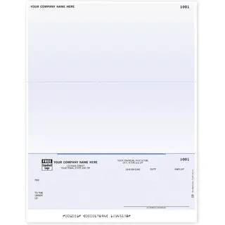 DLB135, Laser Business Checks - Two Stubs, Bottom Check