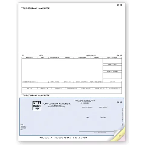Custom DacEasy® Laser Payroll Checks with Logo